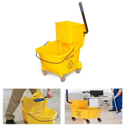 Deluxe Single Mop Wringer Trolley 24L for Cleaning and Mopping